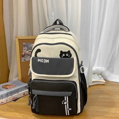 Lustiger katzenmotivierter Schulrucksack Brehn