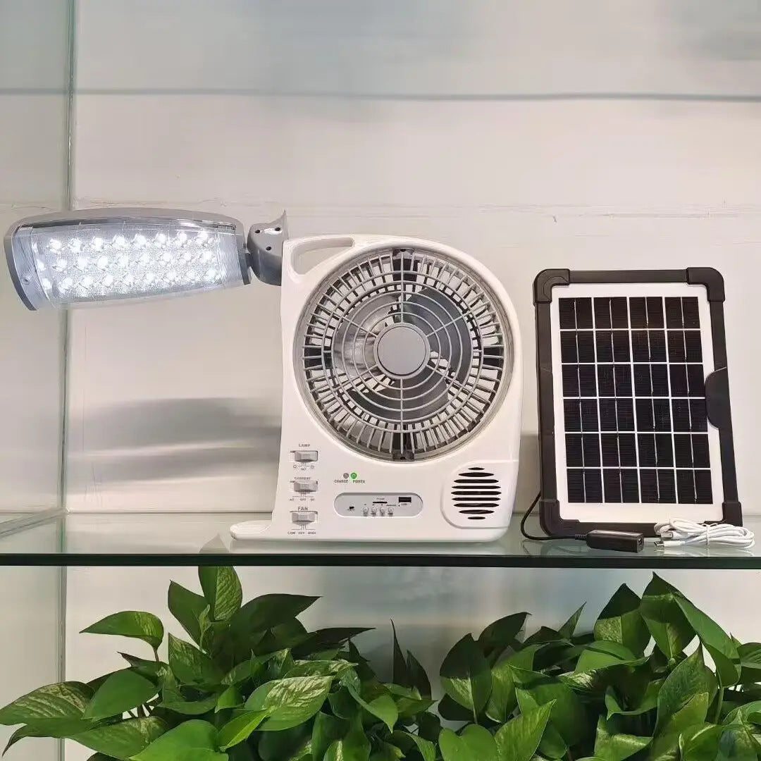 Damen tragbarer Solar-Ventilator mit integrierter LED-Beleuchtung Brehn