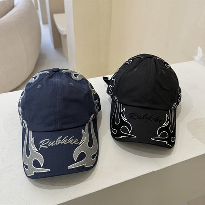 Herren Graphic Flame-Stickerei Baseballmütze Brehn