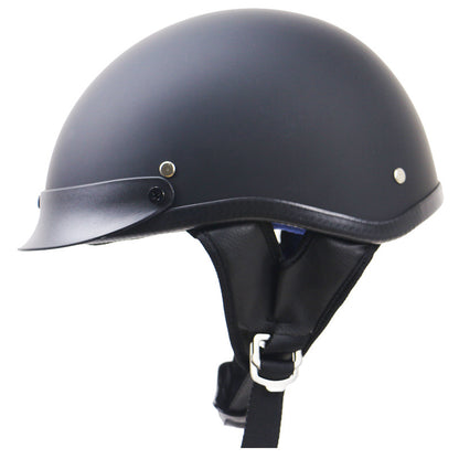 Motorradhelm Halbschale – Cruiser-Helm mit Schirm, gepolstertes Innenfutter, verstellbarer Kinnriemen, Belüftungssystem