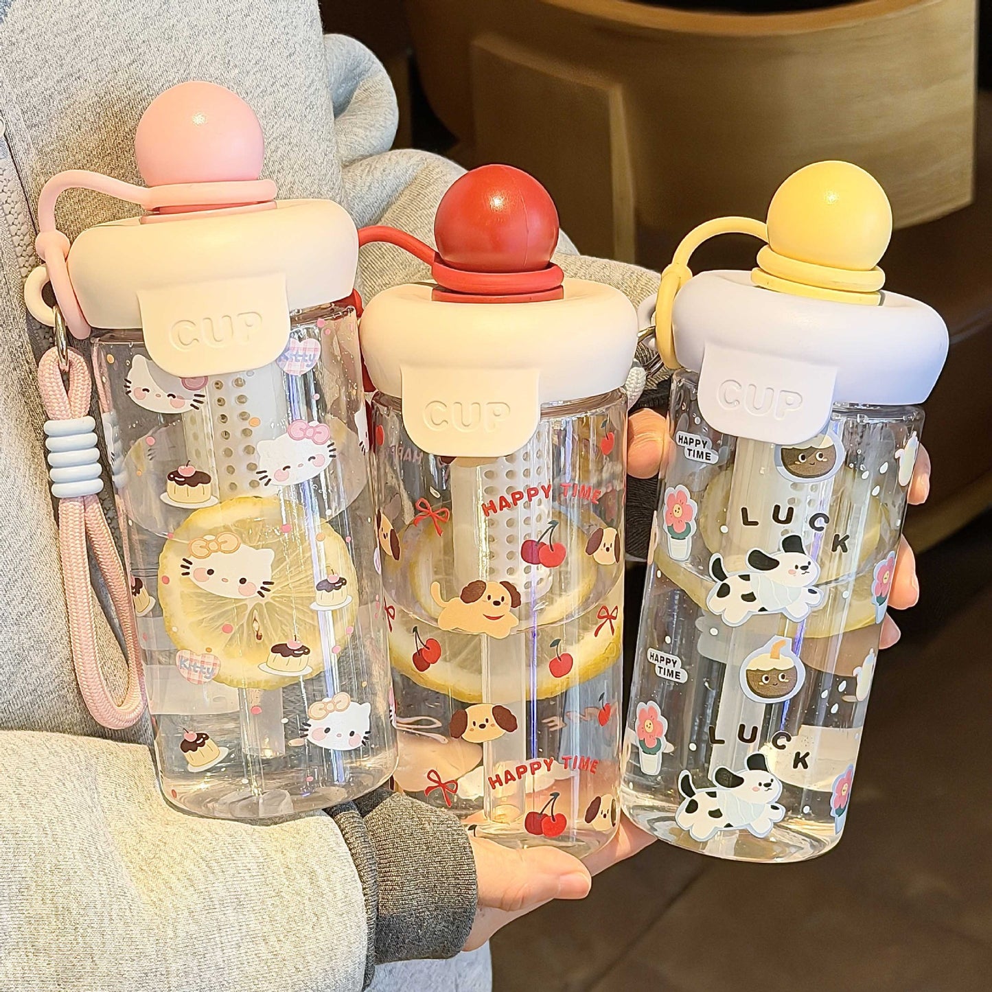 Damen Trinkflasche mit süßen Tiermotiven Brehn