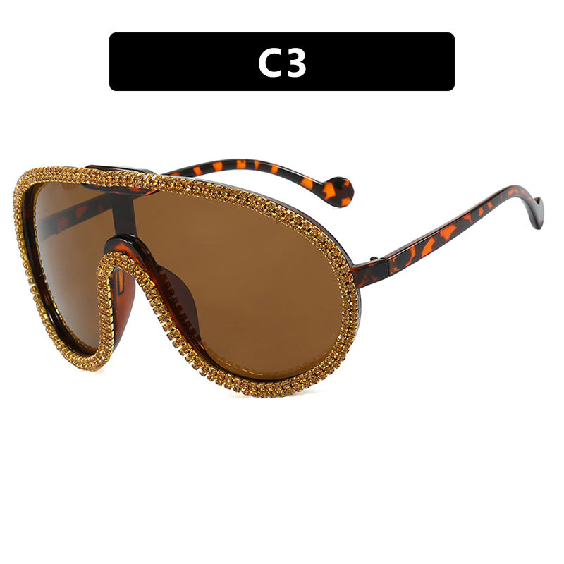 Damen extravagante Sonnenbrille mit funkelndem Rahmen Brehn