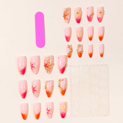 Hochwertige florale Nagelkunstverlängerungen Brehn