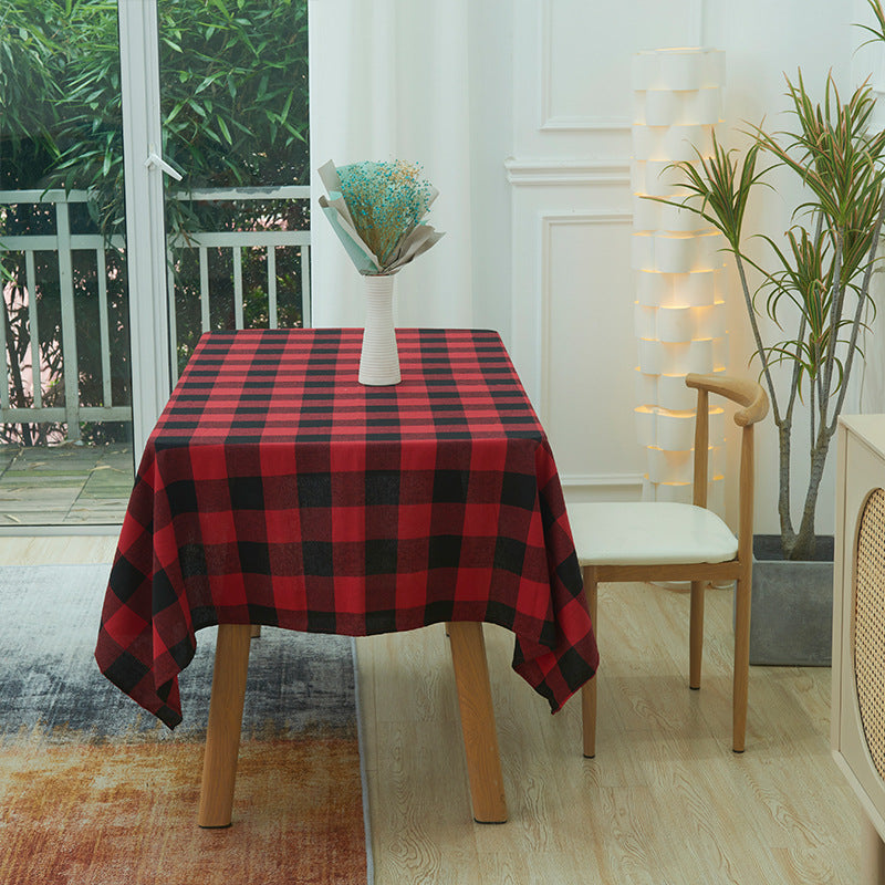 Karierter Tischdecke