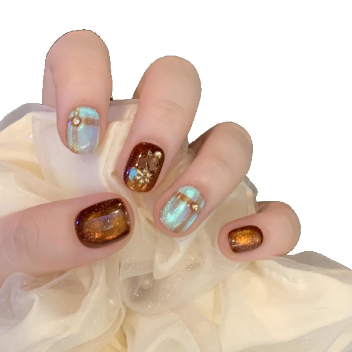 Künstliche Nail Art Spitzen mit Schimmer und Glitzer Brehn