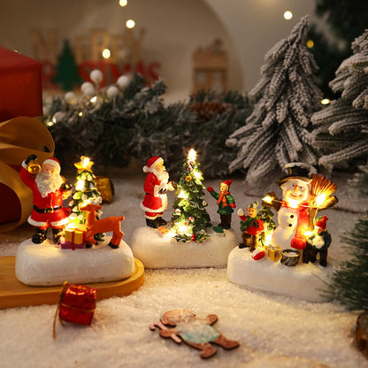 Beleuchtete Weihnachtsfigur mit Weihnachtsbaum Brehn