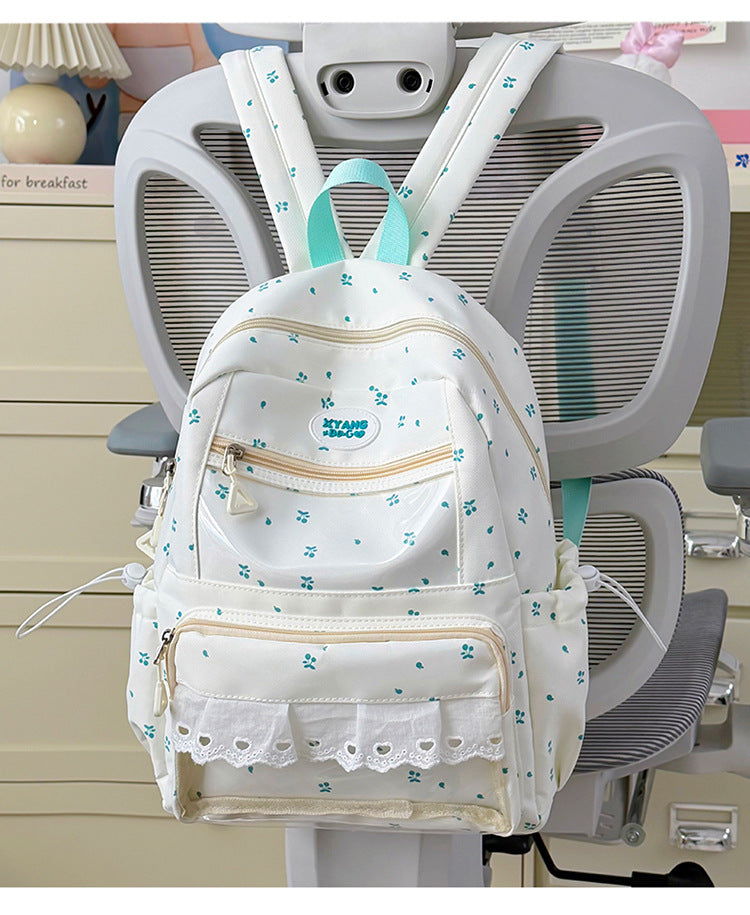 Blumengeschmückter lässiger Schulrucksack