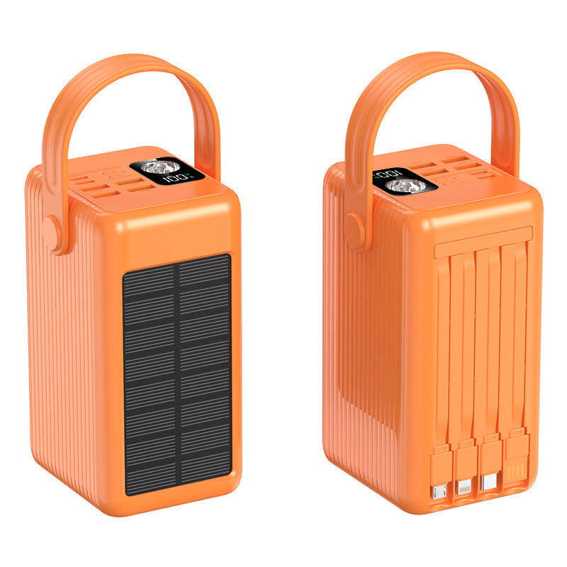 Tragbare Solar-Powerbank mit Integriertem Kabelmanagement und Led-Anzeige Brehn
