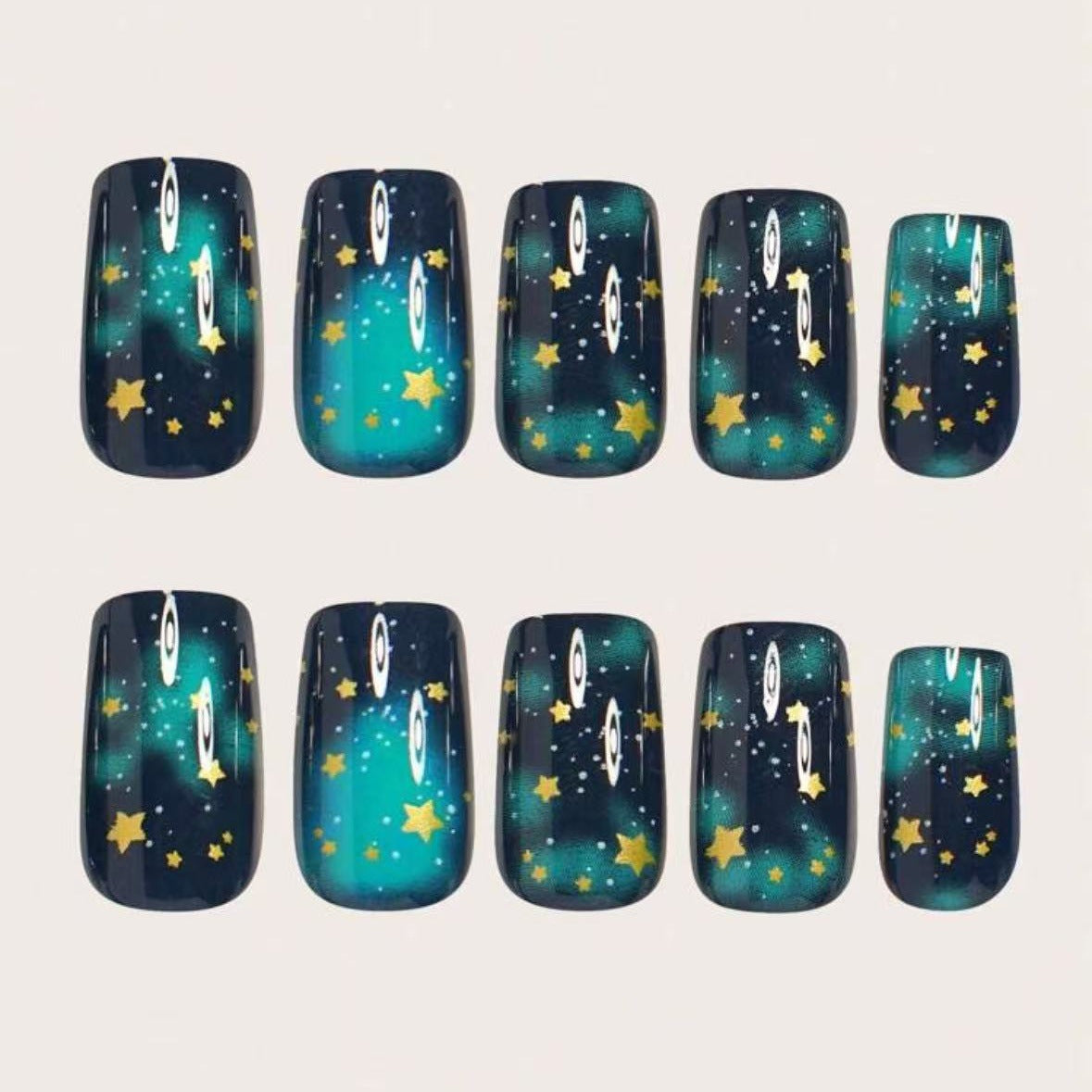 Glitternde Nagellack mit Sternenakzenten Brehn