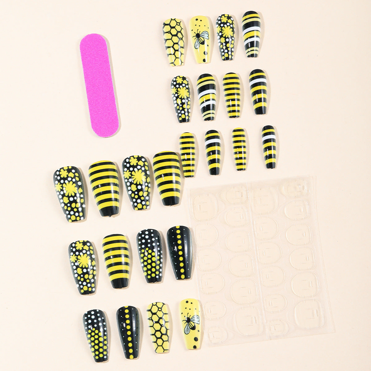 Bee-Inspired Acryl Nagelkunst Brehn