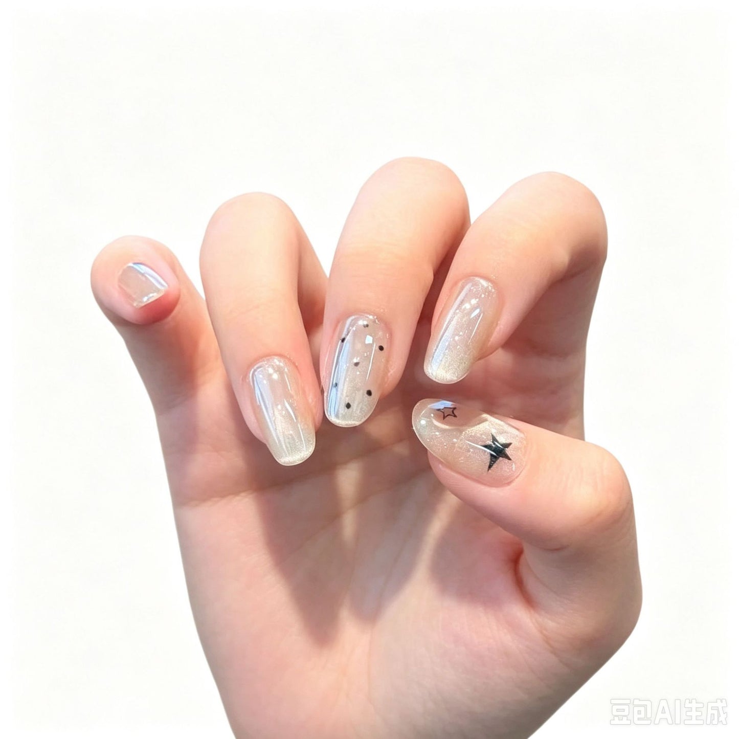 Glänzendes Sternen-Nagelkunst-Set Brehn