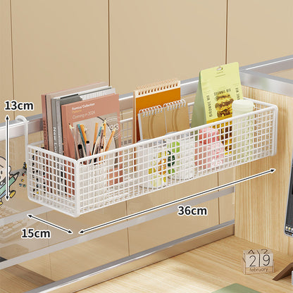 Schreibtisch-Rail-Montierter Netz-Organizer-Korb mit Haken