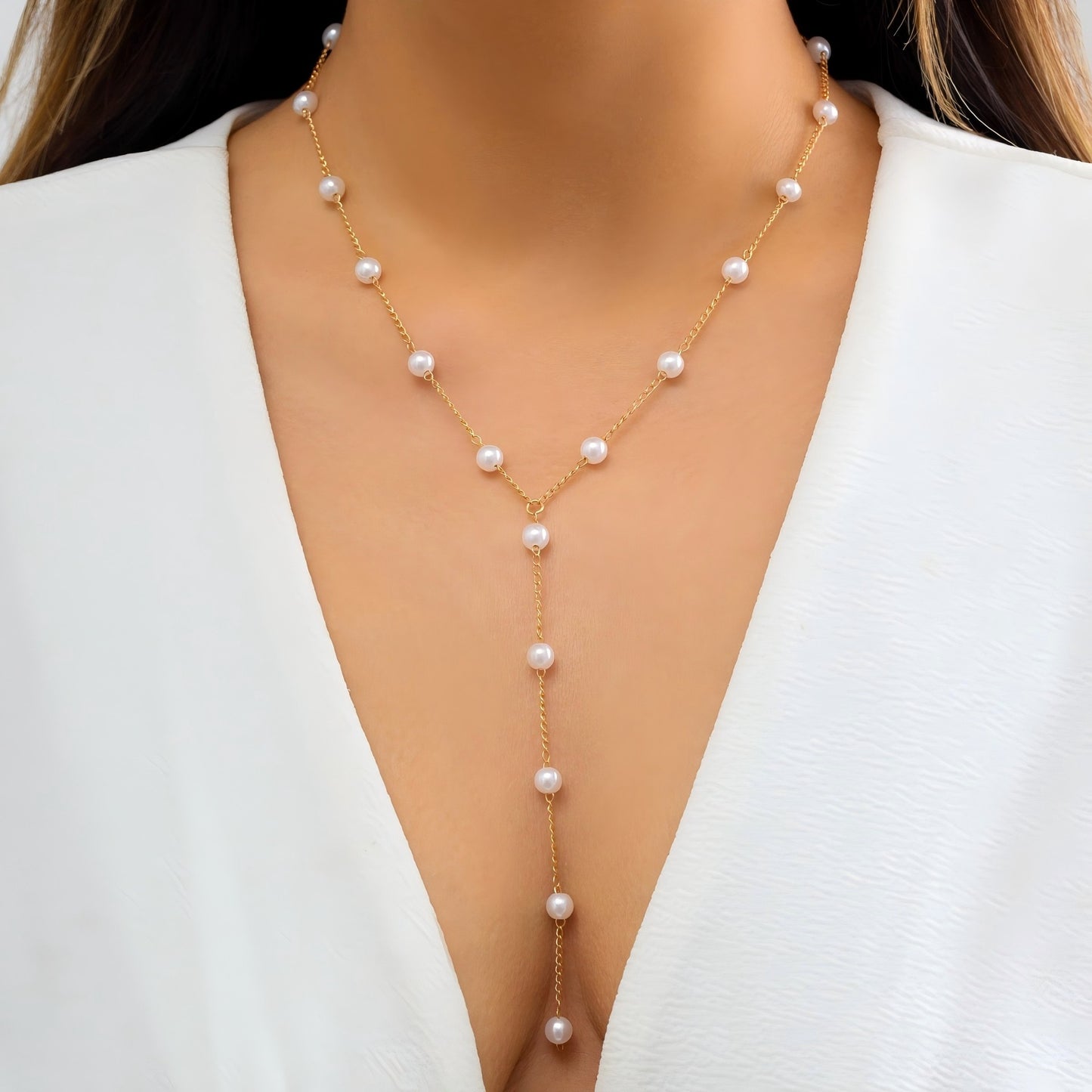 Perlen-Lariat-Halskette Brehn