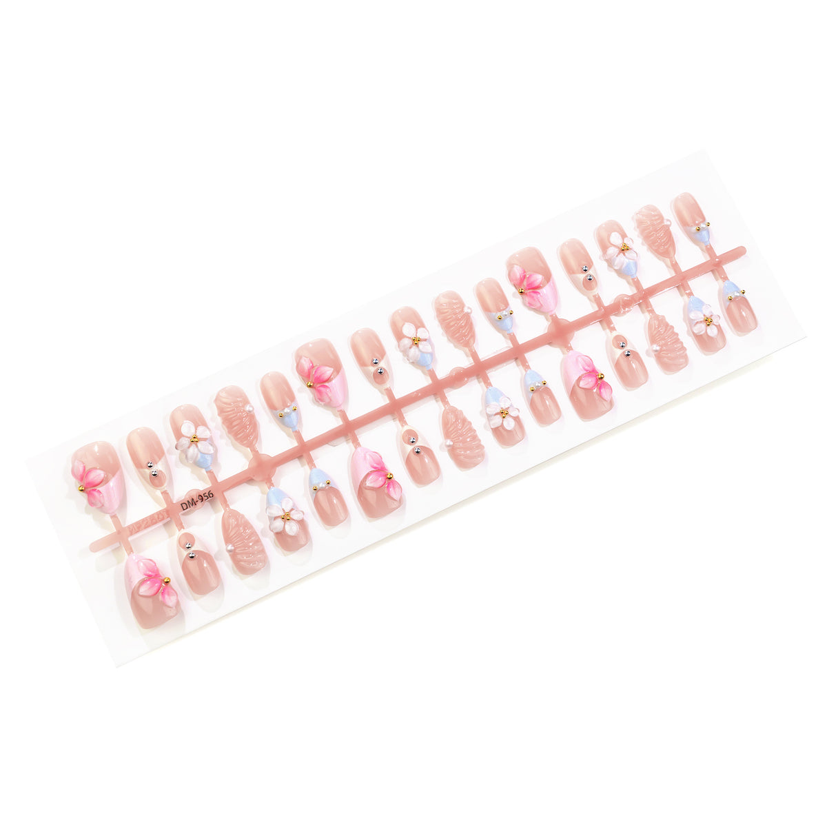 Blumenverstärktes Press-On Nagelkunstset Brehn