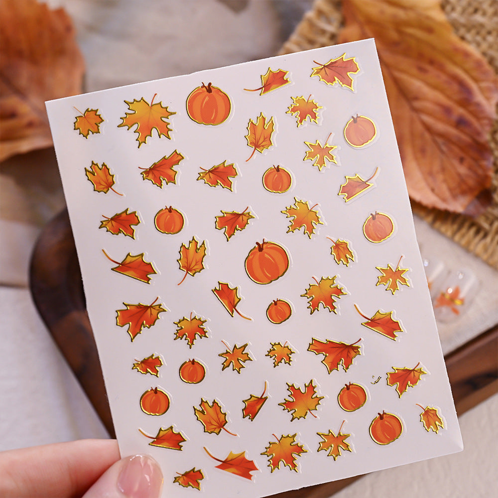 Herbstblatt Nagelkunst Aufkleber
