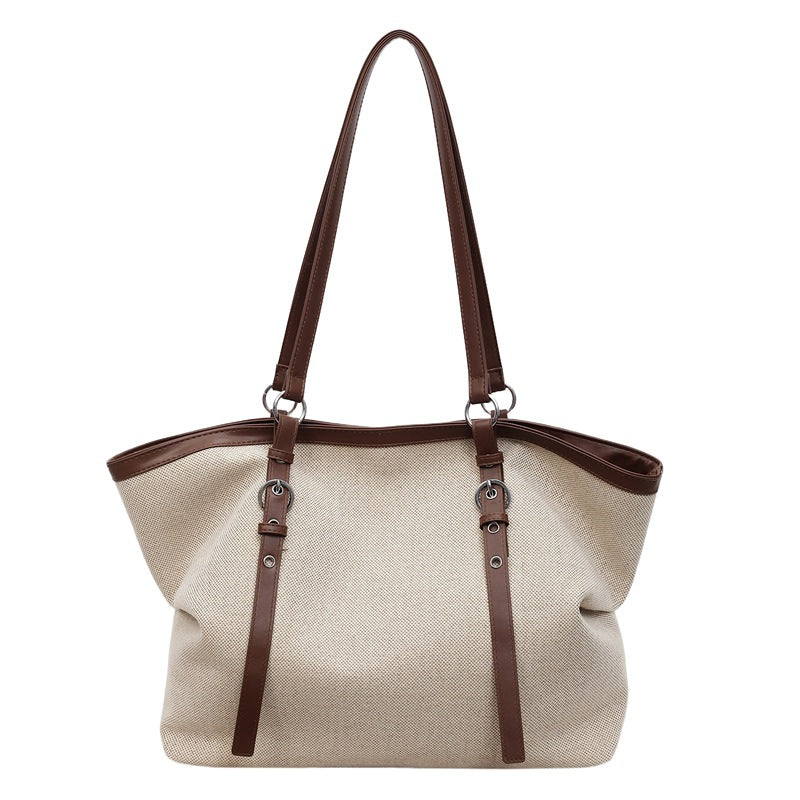 Vielseitige Canvas-Tote-Tasche mit Lederakzenten