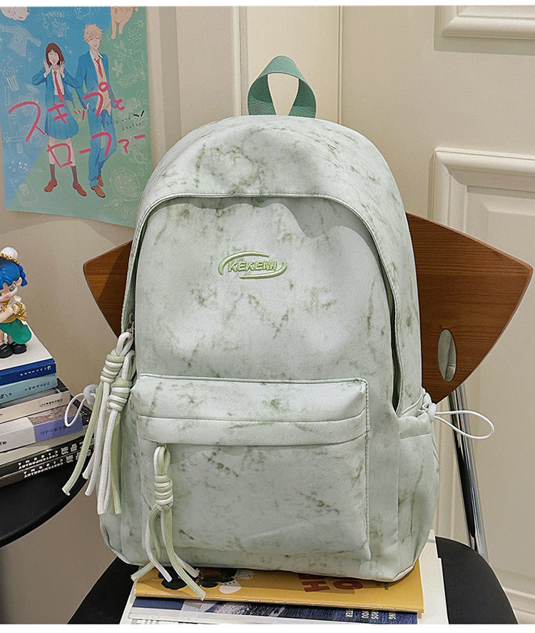 Lässiger marmorierter Schulrucksack