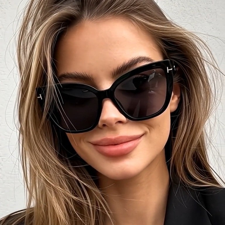 Damen Cat-Eye Sonnenbrille mit modischem Strukturrahmen Brehn