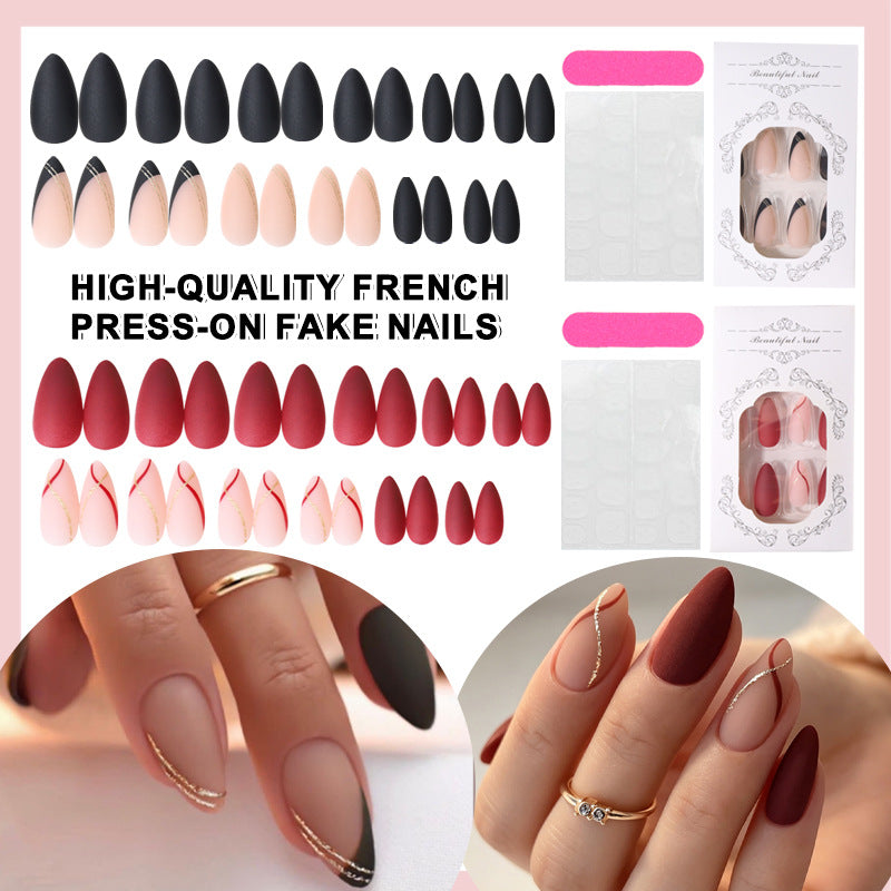 Elegantes French Tip Press-On Nail Set Brehn