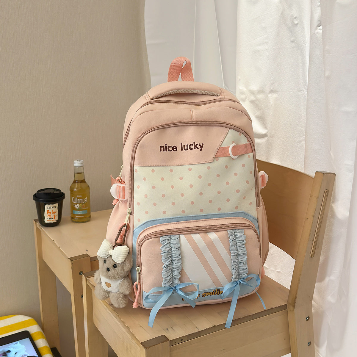 Stylischer multifunktionaler Rucksack mit niedlichen Charms Brehn