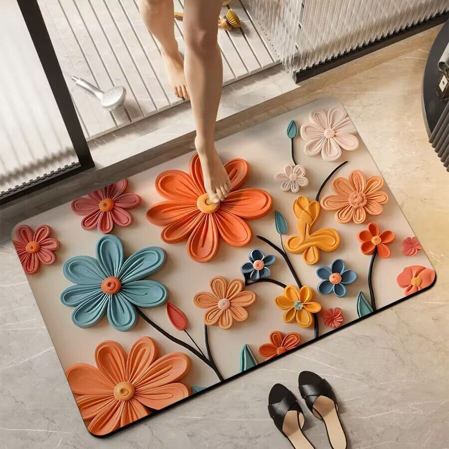 Blumenmotiv Rutschfeste Badematte Brehn