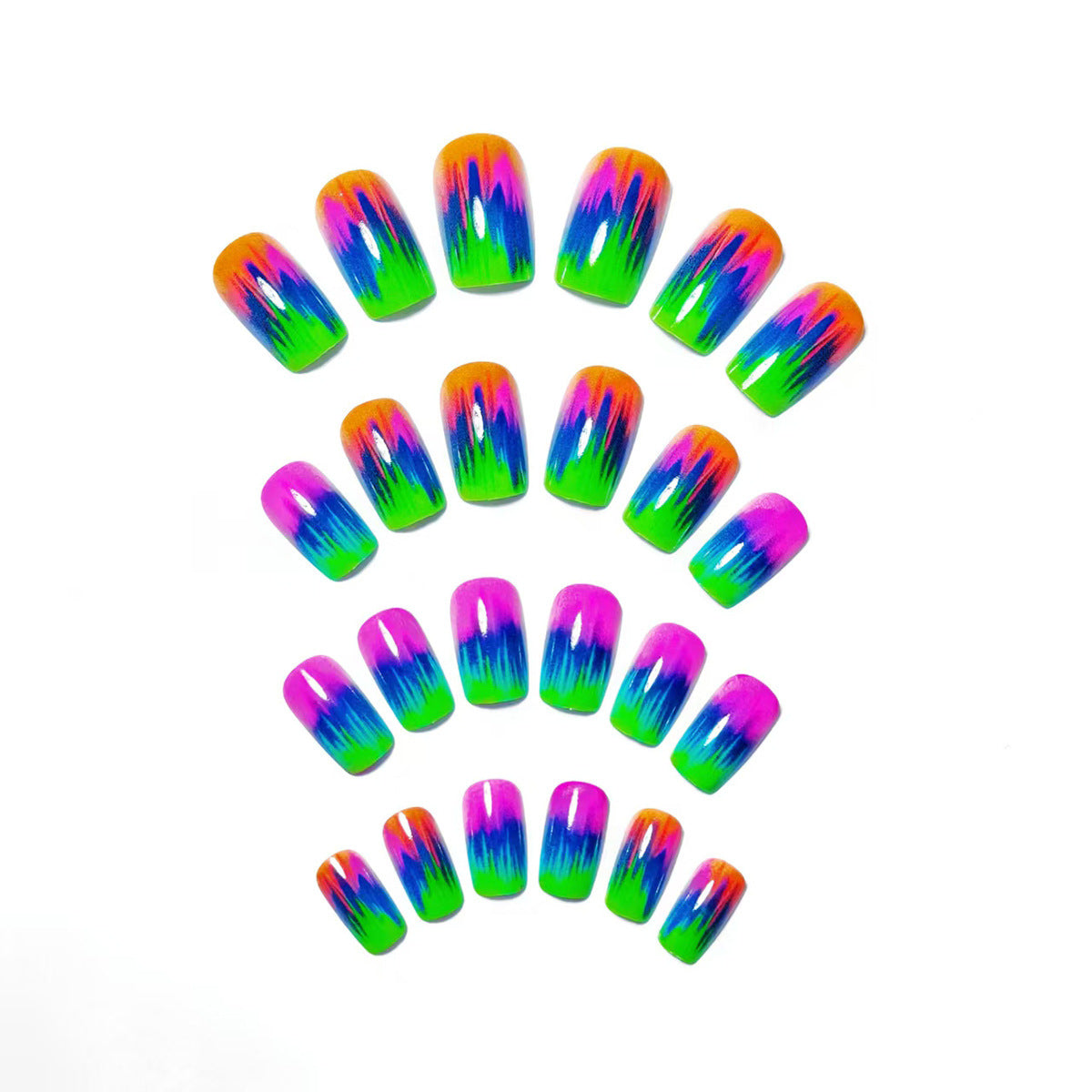 Kreative Kunstnägel Im Modernen Neon-Gradient-Design Brehn