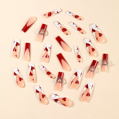 Herz-Design Acryl Nagelkunst Extensions Brehn