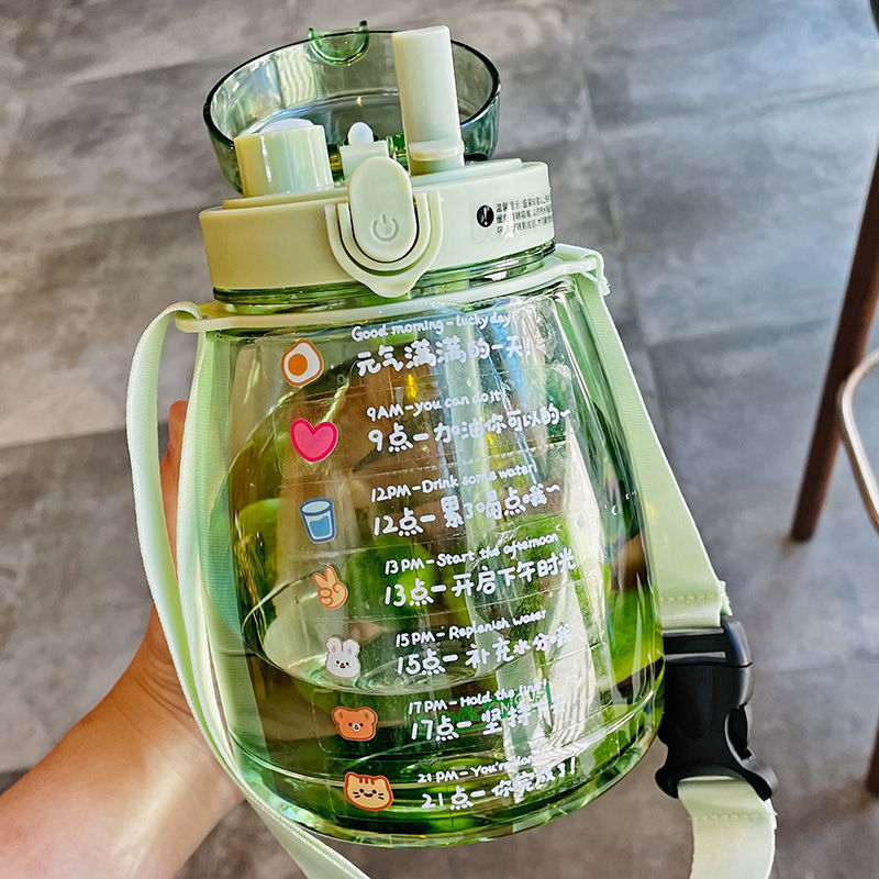Damen Wasserflasche mit Motivationsinhalt und integriertem Tragesystem Brehn