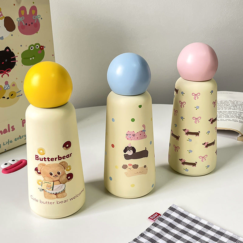 Damen Isolier-Trinkflasche mit lustigem Tiermotiv und ergonomischem Design Brehn