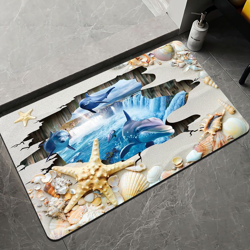 Elegante Blumenmuster Badezimmermatte Brehn