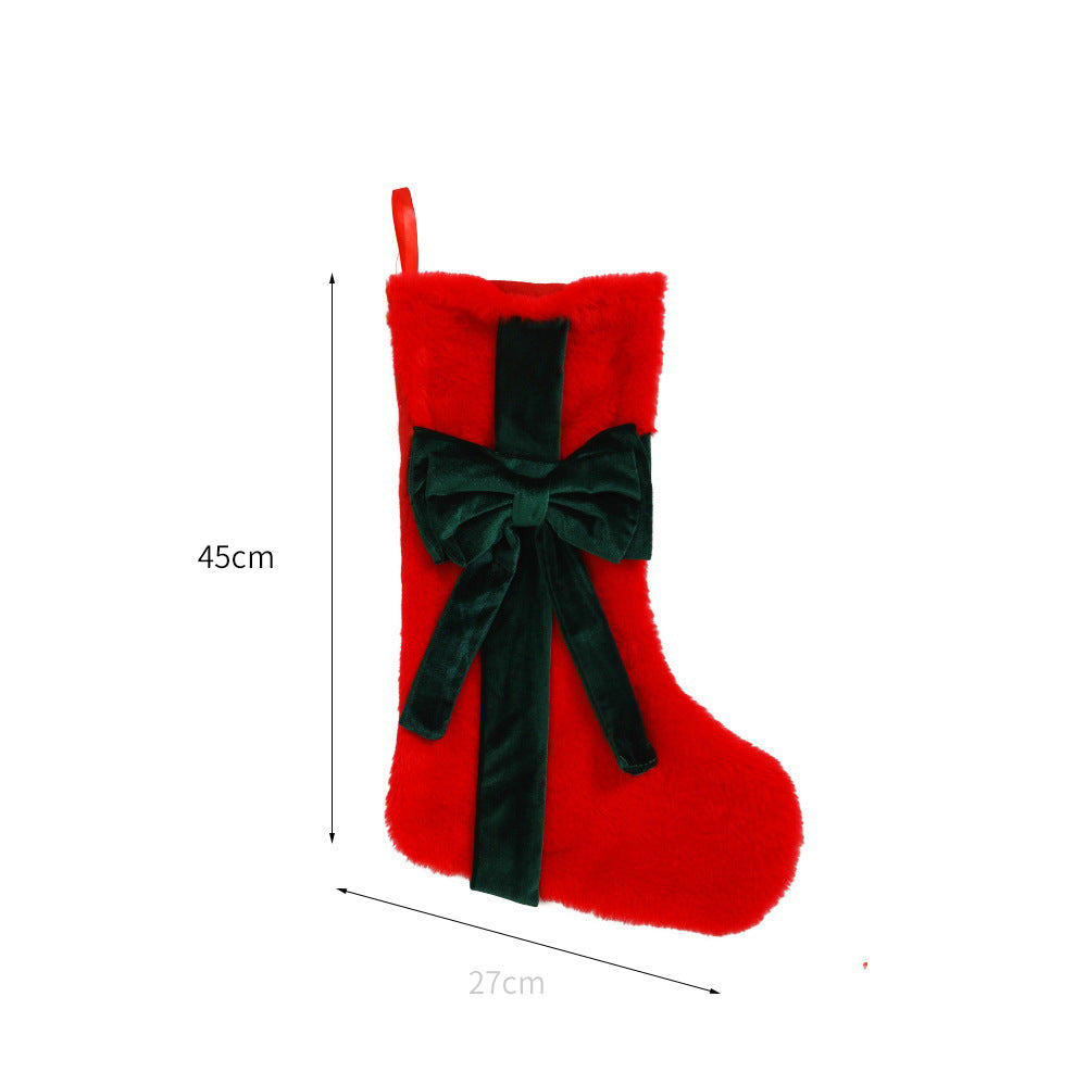 Luxuriöse Plüsch-Weihnachtsstrumpf mit Schleife