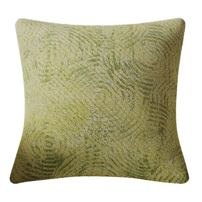 Decorative Rectangular Jacquard Lumbar Pillow Cover with Mountain Landscape Motif