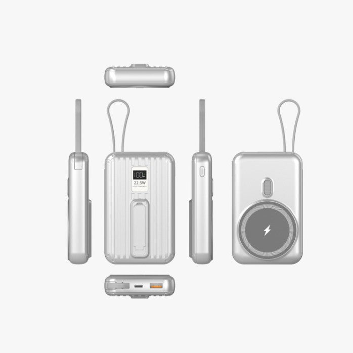 Tragbare Powerbank mit Integriertem Magnetladegerät und Digitalem Display Brehn