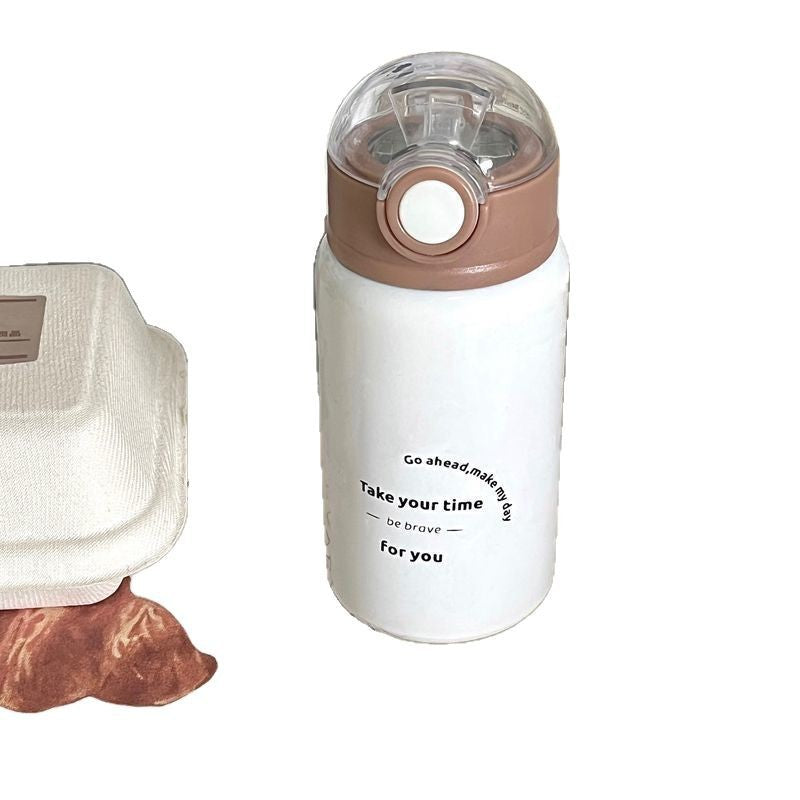 Damen Isoliertrinkflasche mit innovativem Klappdeckel und praktischem Griff Brehn