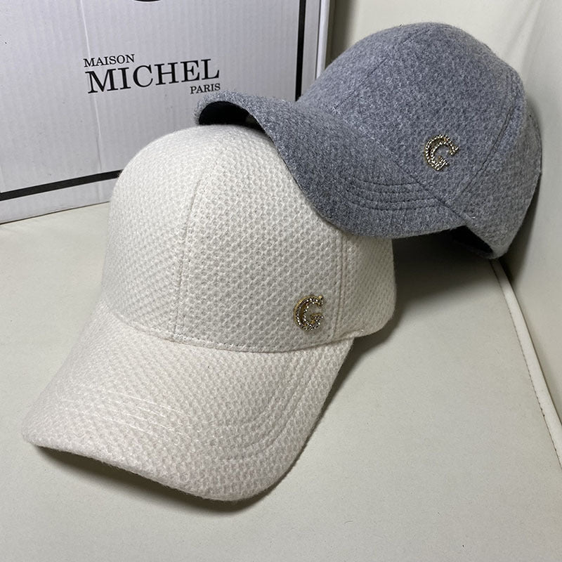 Damen Elegante Wollmischung Baseball Cap Brehn