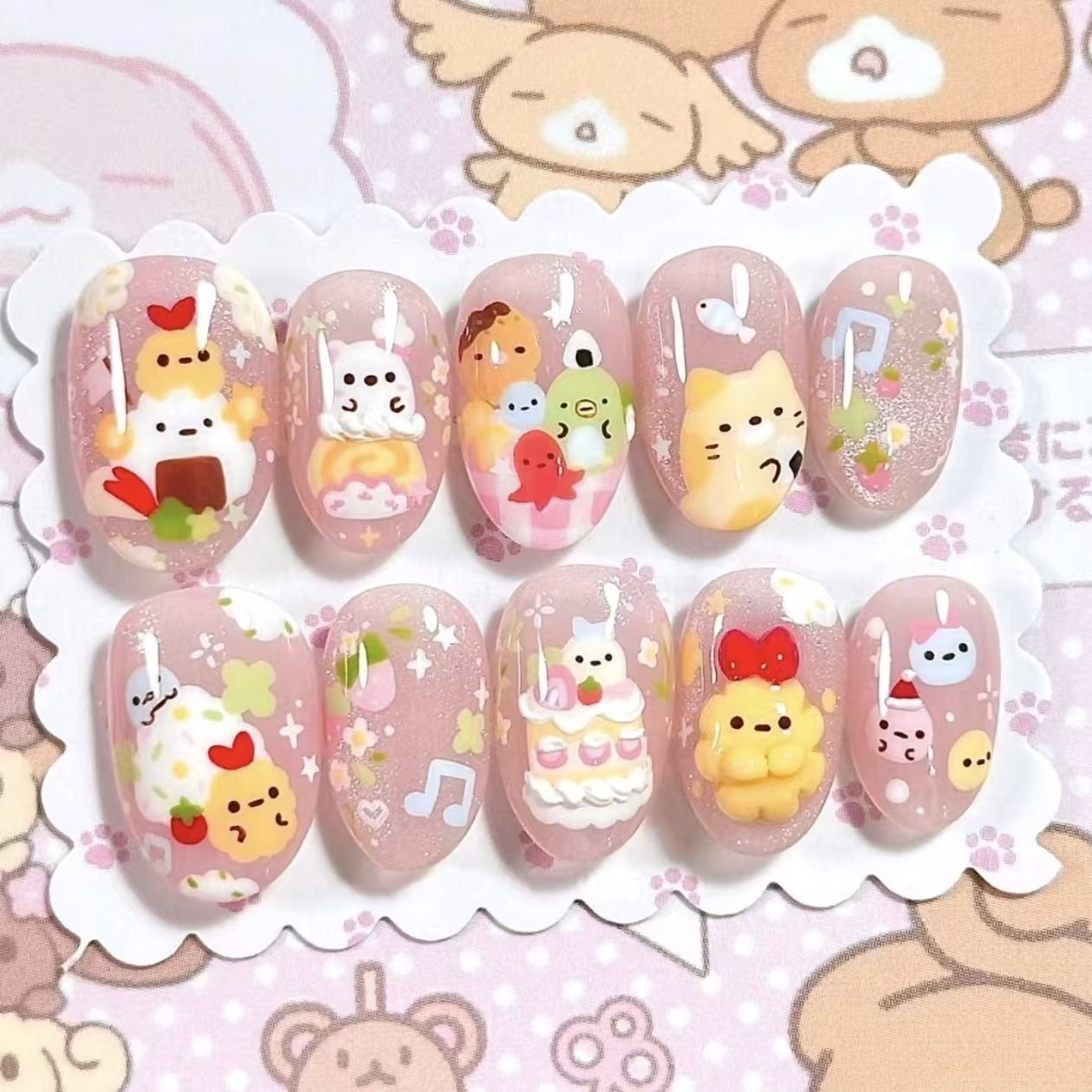 Kreative Cartoon Press-On Nagelkunst Brehn