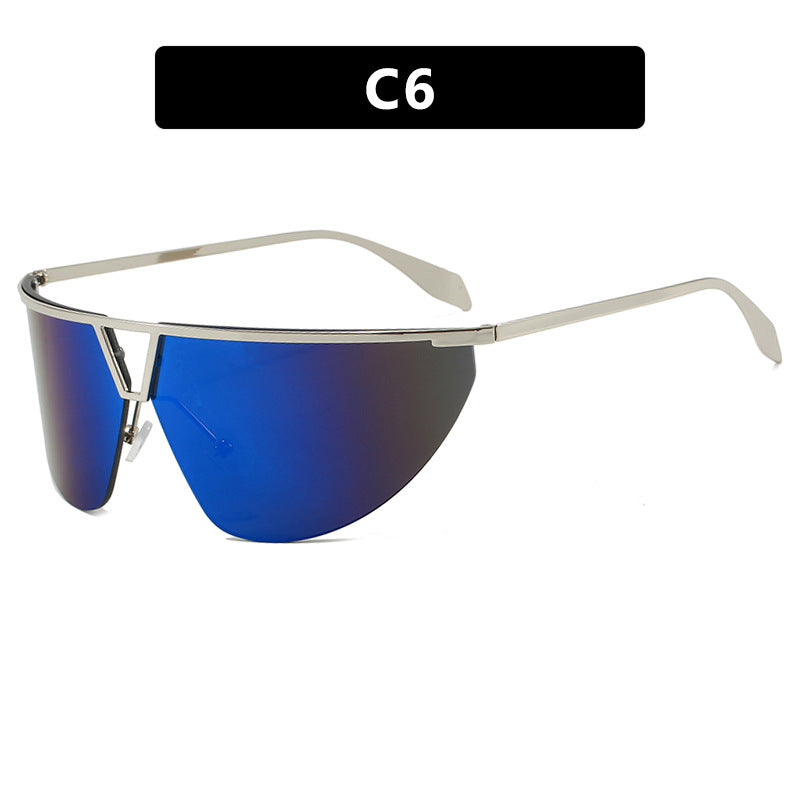Damen futuristische Sonnenbrille mit schützendem Metallrahmen Brehn
