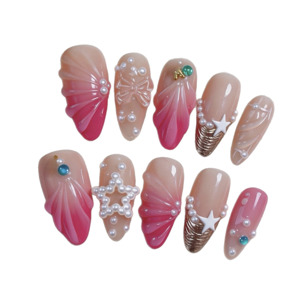 Dekorative 3D Nagelkunst Tipps Set