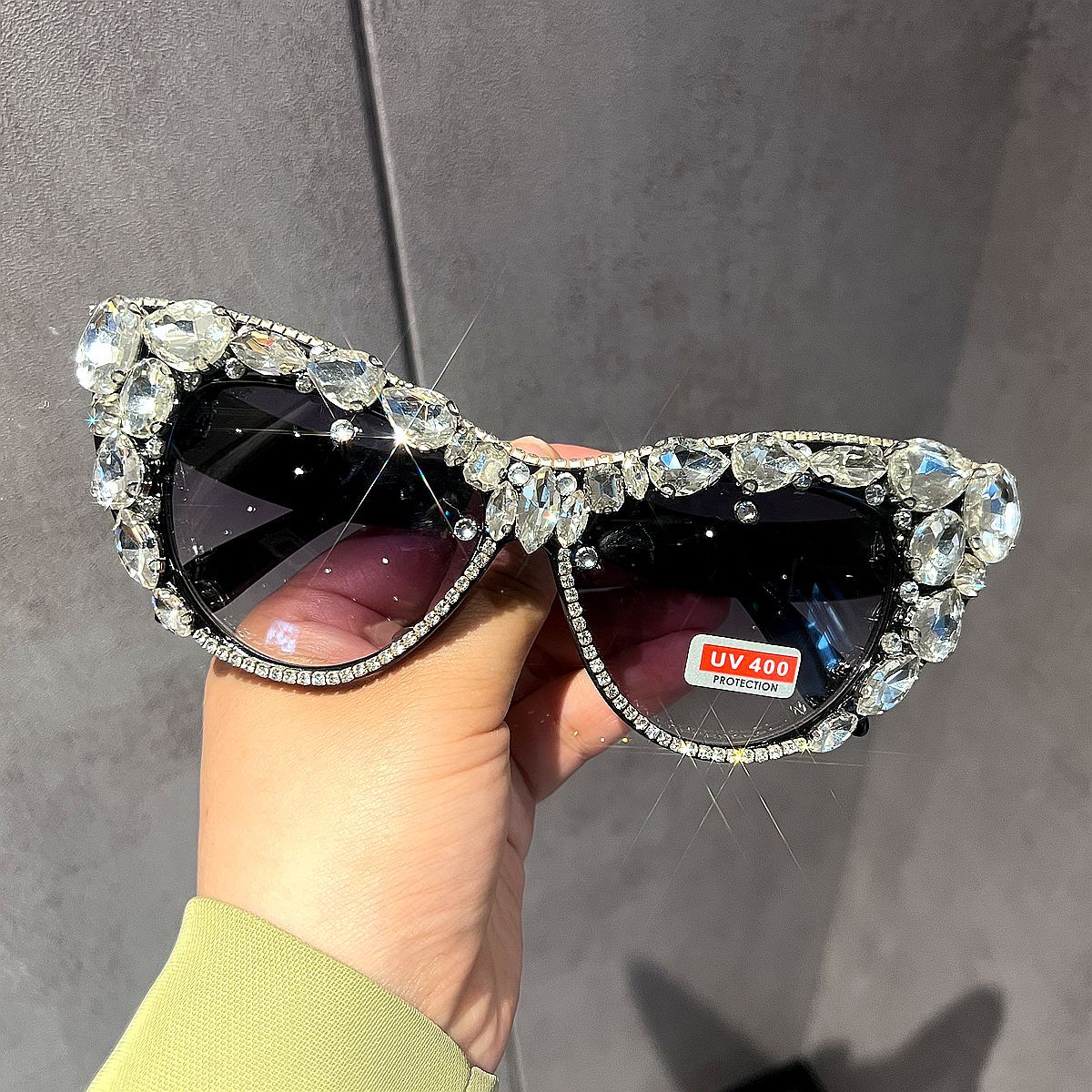 Damen Glamouröse Kristall-Sonnenbrille Brehn