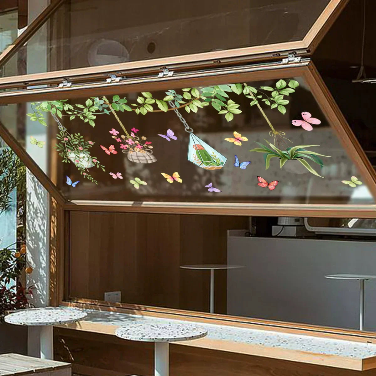 Brehn | 💐 Buntes Blumengeschenk Fensteraufkleber 🖼️ (Entfernbare ohne Rückstände)
