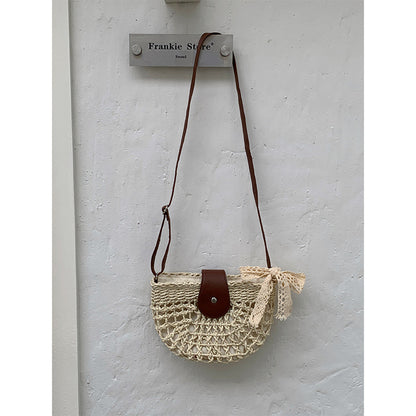 Handgewebte Rattan Umhängetasche