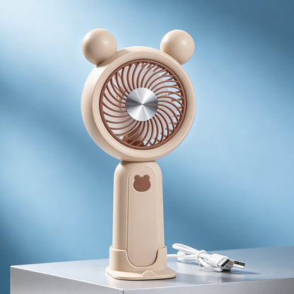 Damen Tragbarer Handventilator mit süßem Tierdesign und LED-Beleuchtung Brehn