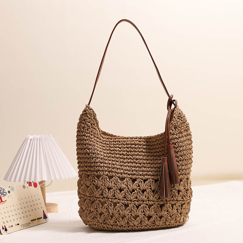 Damen Stilvolle Henkeltasche aus nachhaltigem Bastmaterial Brehn