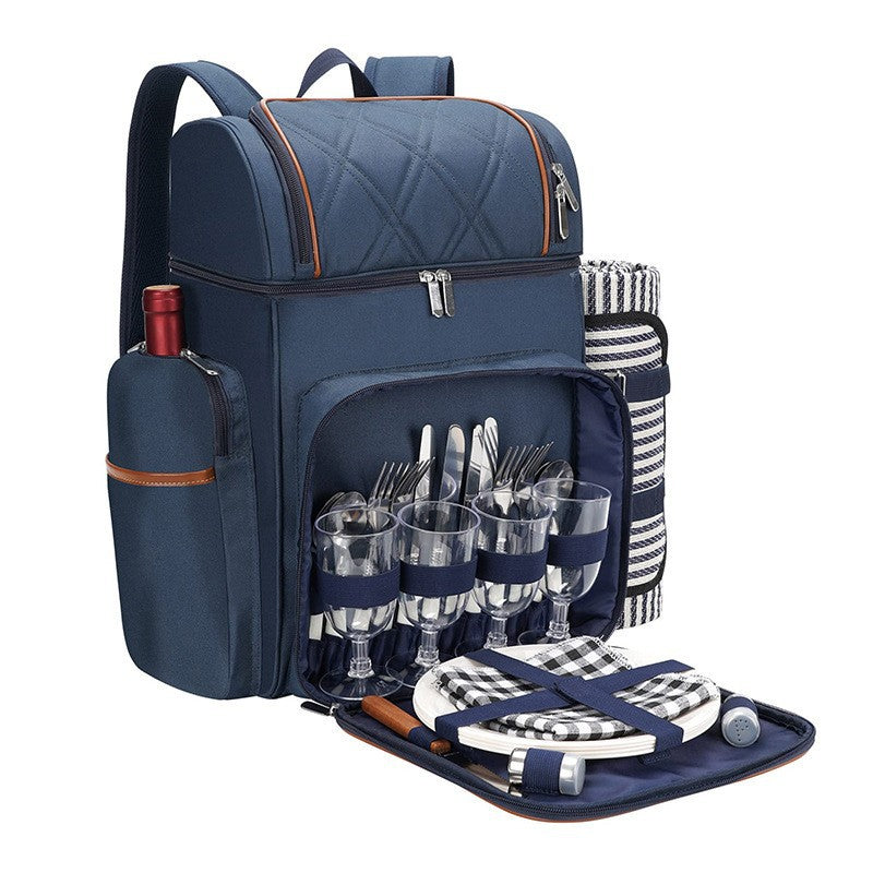 Picknick-Rucksack mit Umfangreichem Geschirrset Brehn