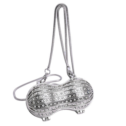 Glamouröse Strass-Erdnuss-förmige Umhängetasche Brehn