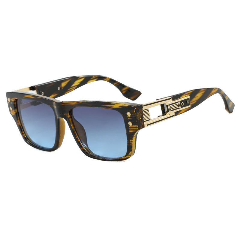Damen modische quadratische Sonnenbrille mit eleganter goldener Zierstruktur Brehn