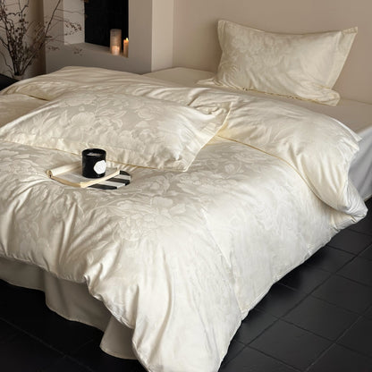 Jacquard-Bettwäsche-Set aus Baumwoll-Satin mit floraler Reliefstruktur Brehn