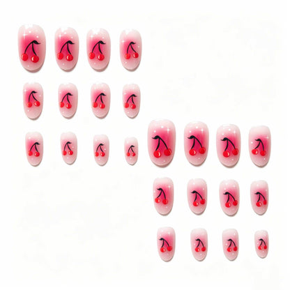 Kirsch-inspiriertes Gellack-Nageldesign