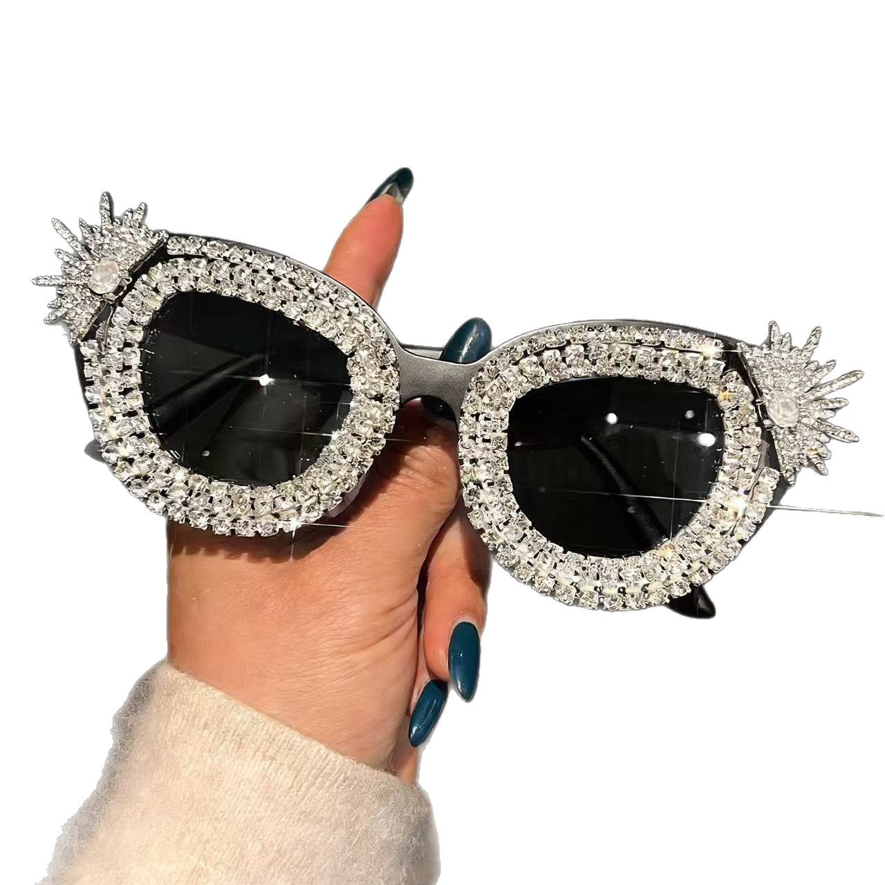 Damen Sonnenbrille mit funkelnder Kristallverzierung Brehn