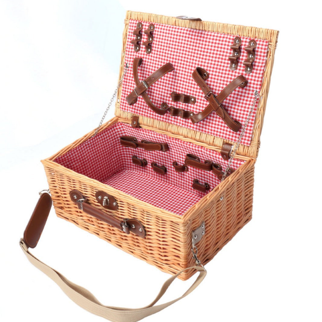 Damen Picknickkorb mit Geschirrset und Trageschultergurt Brehn
